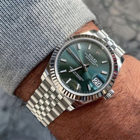 two tone rolex green dial|rolex datejust 41 stainless steel.